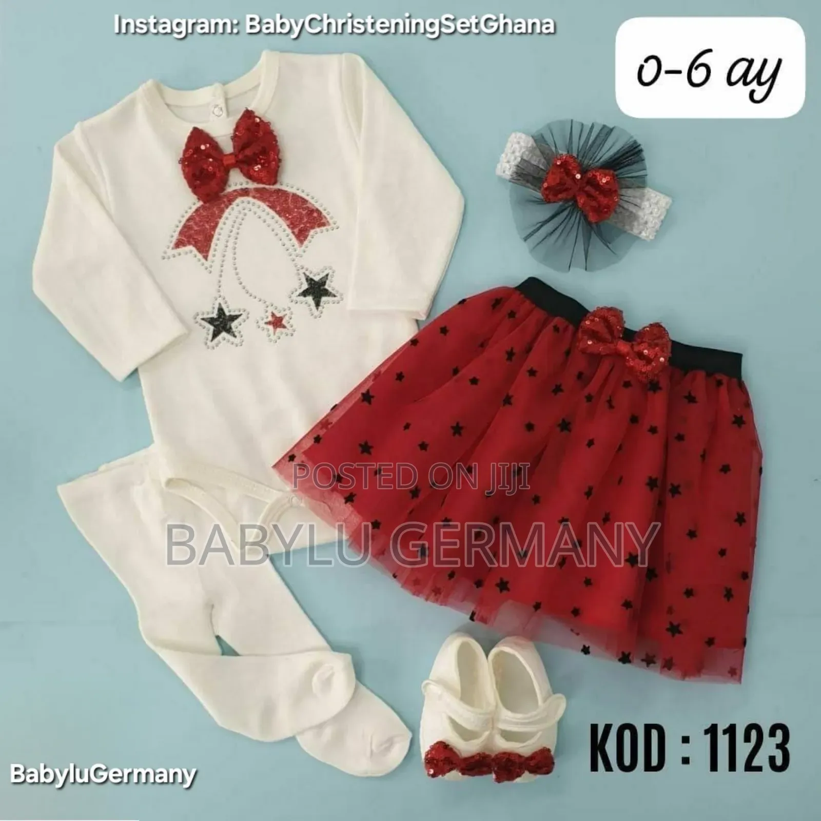 Red Polka Dot Baby Girl 5 Piece Gift Set
