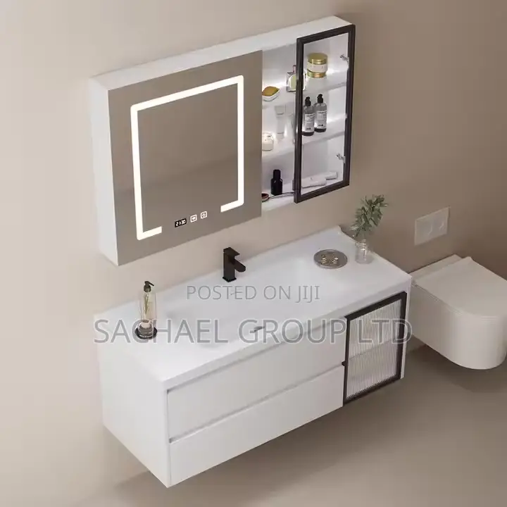 New Design Cabinet Basin With Led Mirror