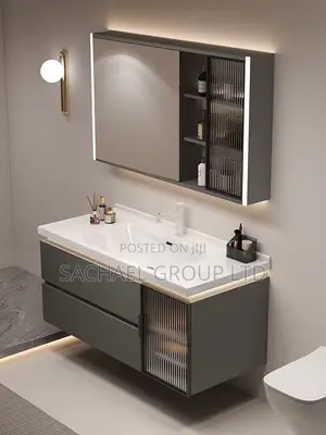 New Design Cabinet Basin With Led Mirror