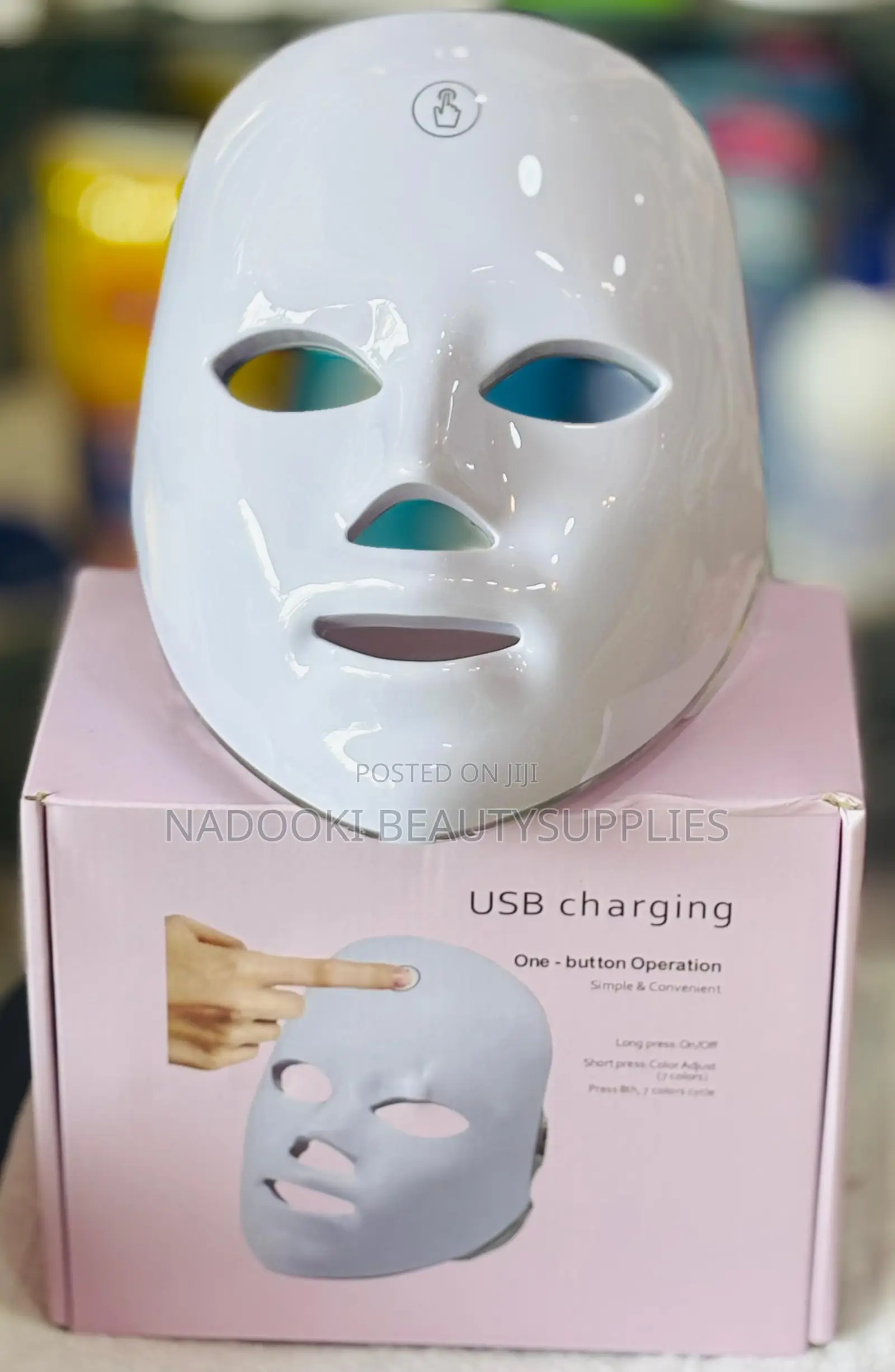 Led Light Face Therapy Mask Usb Charging One Button Operation