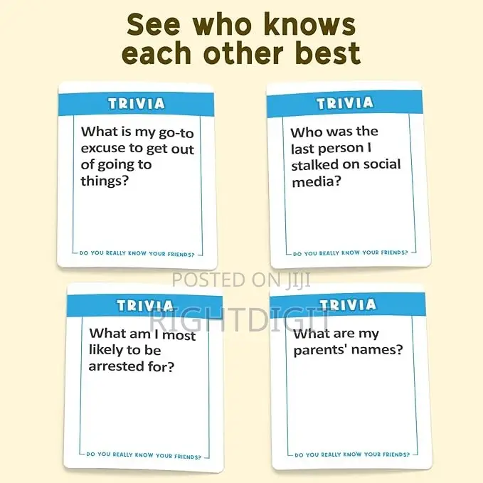 Do You Really Know Your Friends Party Card Game