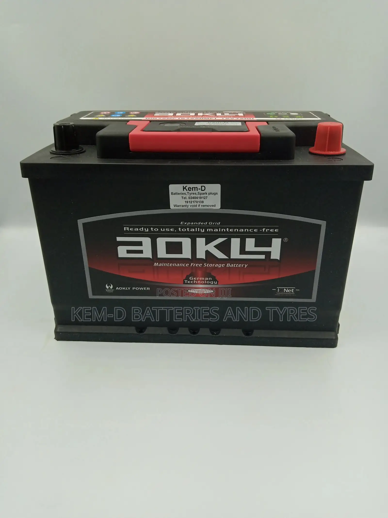 12 Volts 15 Plates Aokly Battery - Free Delivery