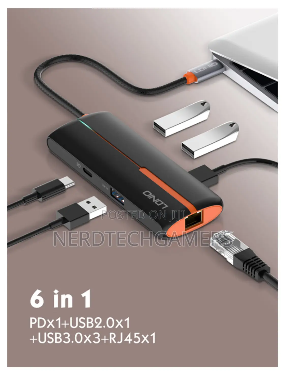 Ldnio Factory Ds-26u Outlet New Design 6 in 1 Type C Adapter