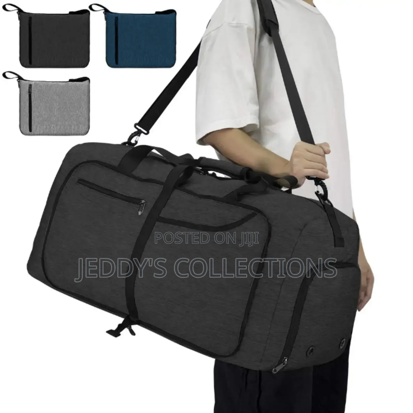 Foldable Large Capacity Weekender Duffel Bag With Shoe Storage