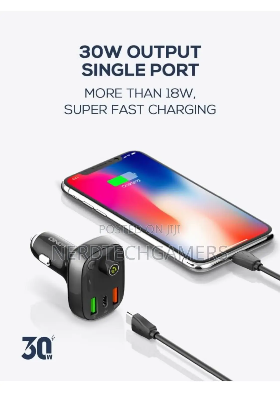 Ldnio C704q Car Charger With Fm Transmitter, 3 Usb Ports, Pd