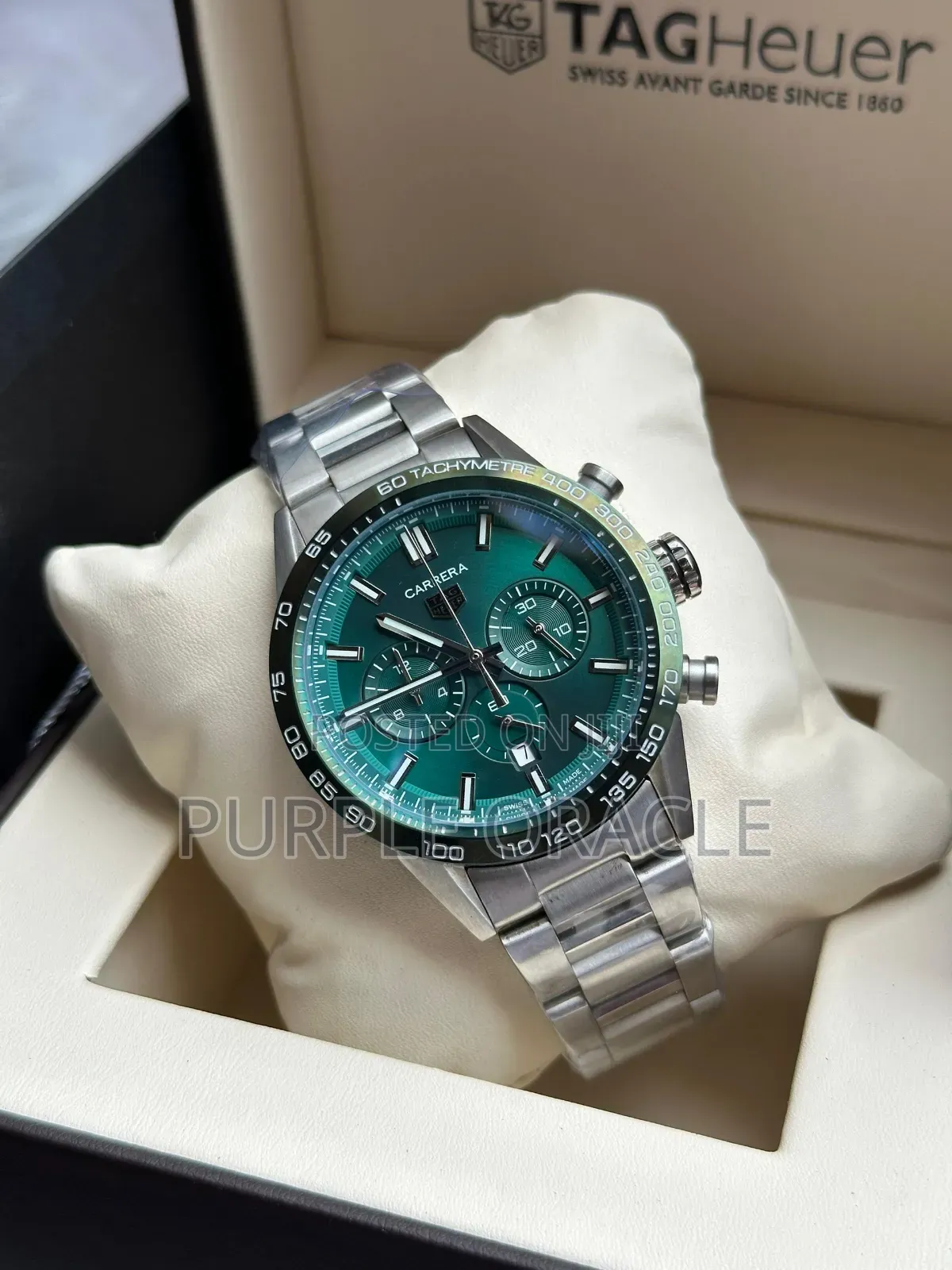 Green Dial Anti-Blemish Tag Heuer Carrer Timepiece