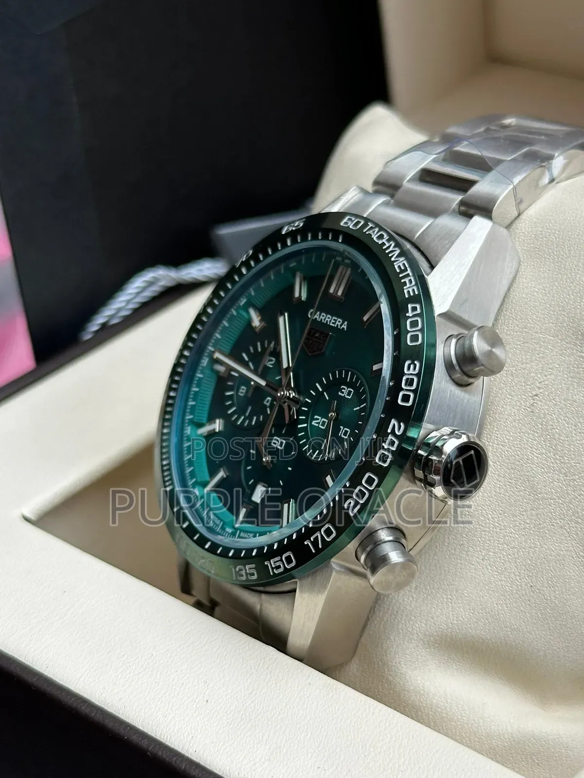 Green Dial Anti-Blemish Tag Heuer Carrer Timepiece