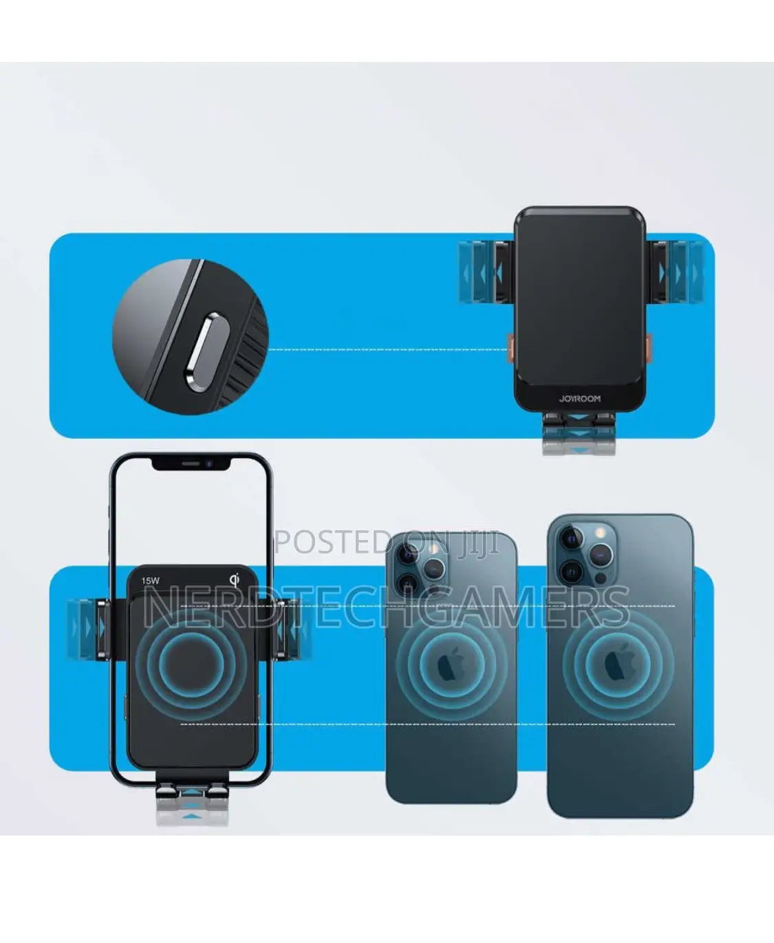 Joyroom Triaxial Electric 15w Wireless Charging Car Holder Suit