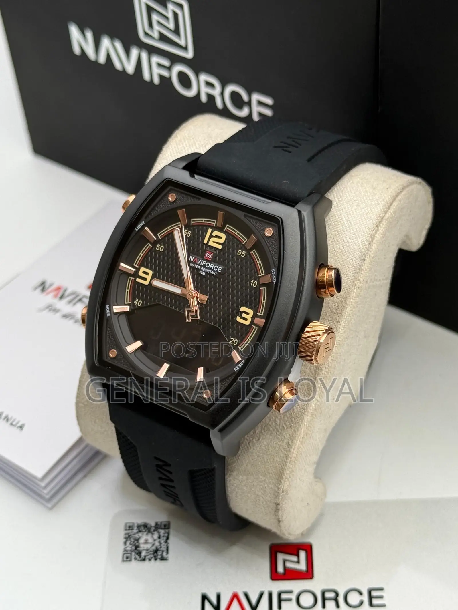 Naviforce Quartz Digital Analog Silicon Strap Men’S Watch