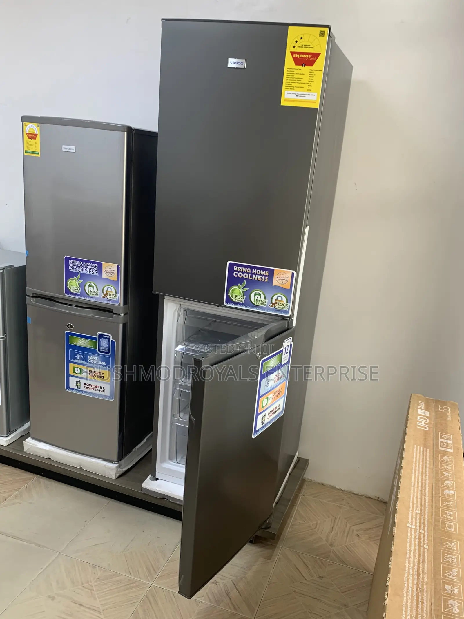 Nasco Nasd2-30 Double Door Fridge With Bottom Freezer