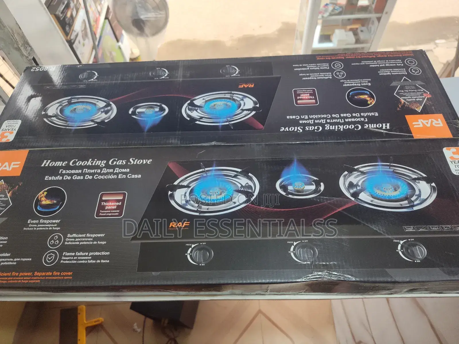 Original Raf 3 Burner Gas Stove for Home Shop
