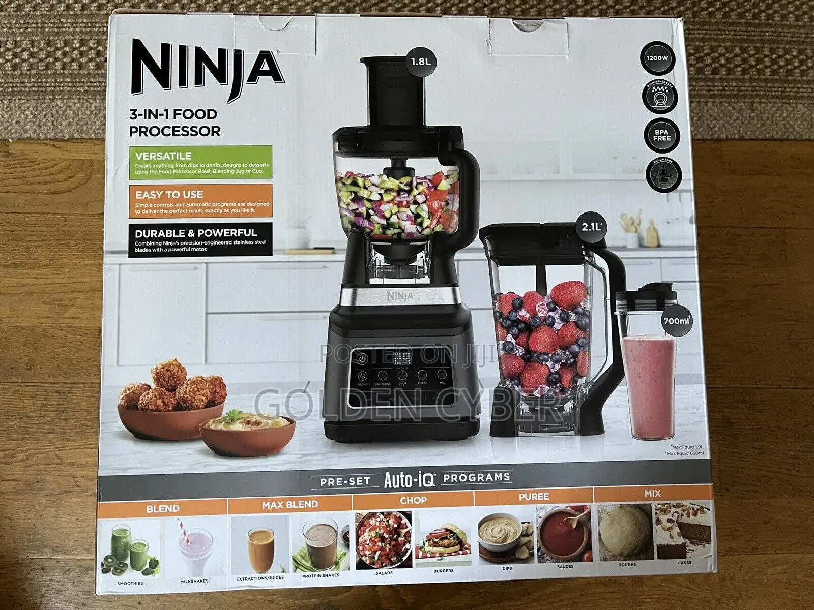 Ninja 3-in-1 Food Processor With Auto-Iq Bn800eu