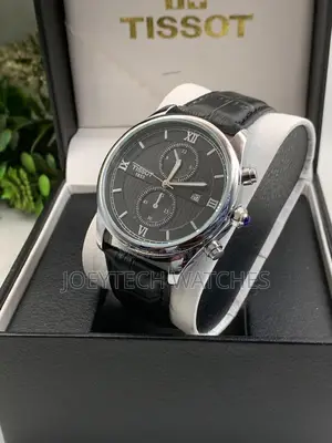 Black Genuine Leather Strap Tissot Watch