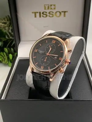 Black Genuine Leather Strap Tissot Watch