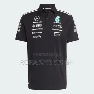 2025 Mercedes Amg Petronas Adidas F1 Team Polo - Black