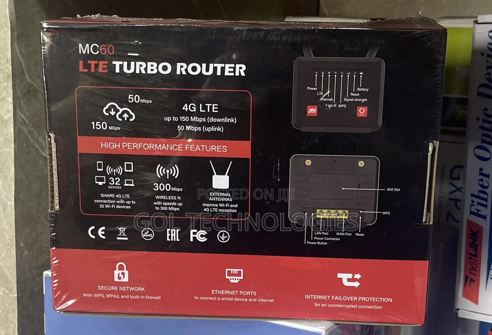 4g Universal Sim Router With Battery Backup 4port Lan Port