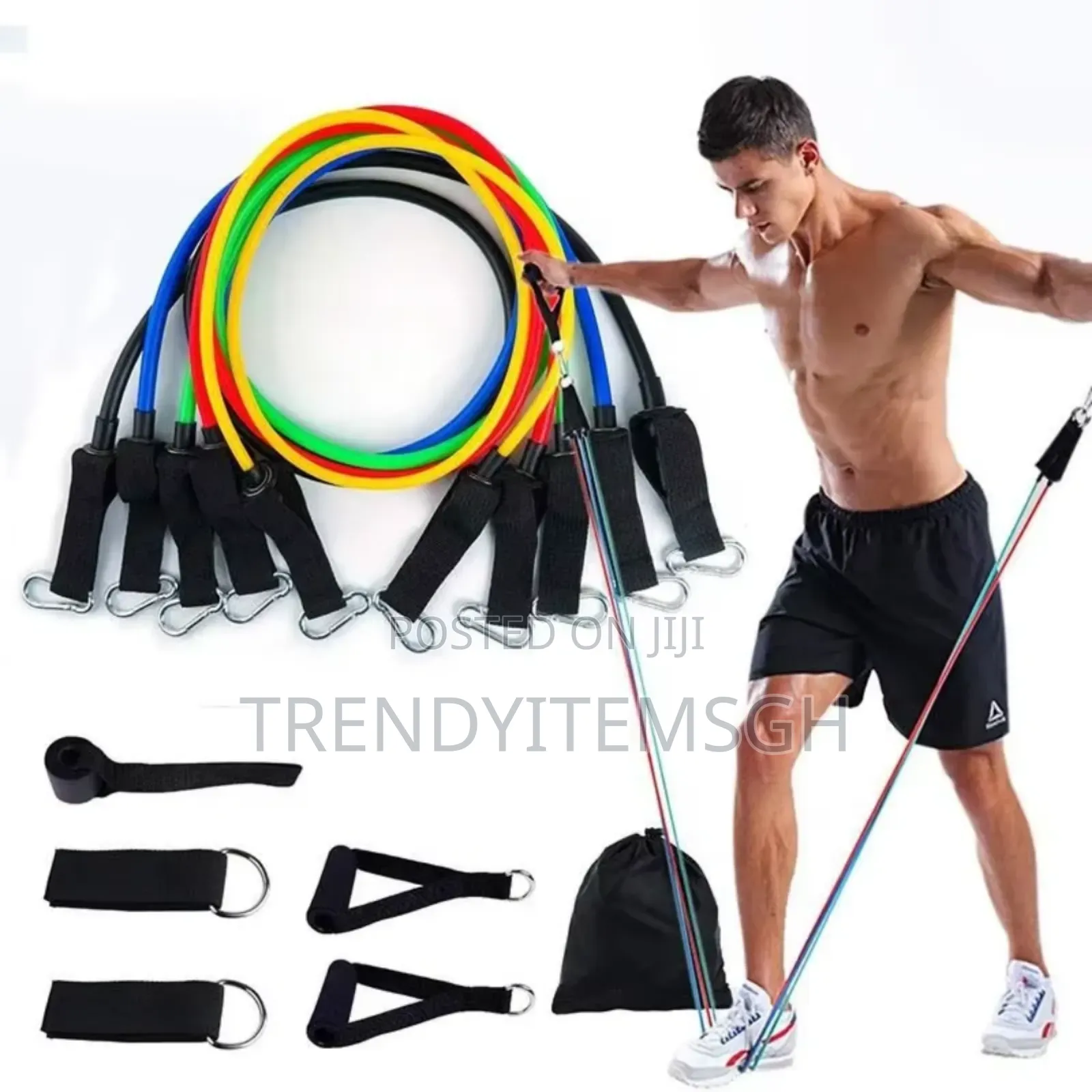 Resistance Bands Set Elastic Workout Fitness Exercise Tube Bands