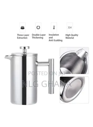 800ml French Press Coffee Maker Stainless Steel Double Walled.