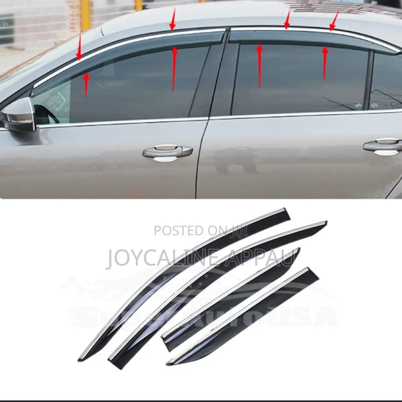 Original Tucson LWB 2015 to 2021 Window Visor/Rain Guard Chrome