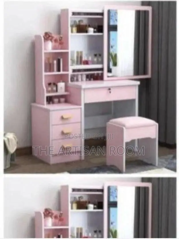 Flashy White and Pink Colored Dressing Mirror