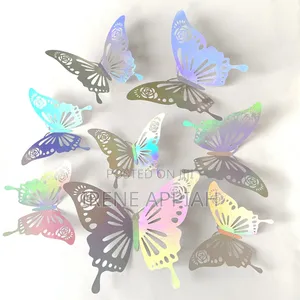 Silver Butterfly Stickers for Home and Events Decor
