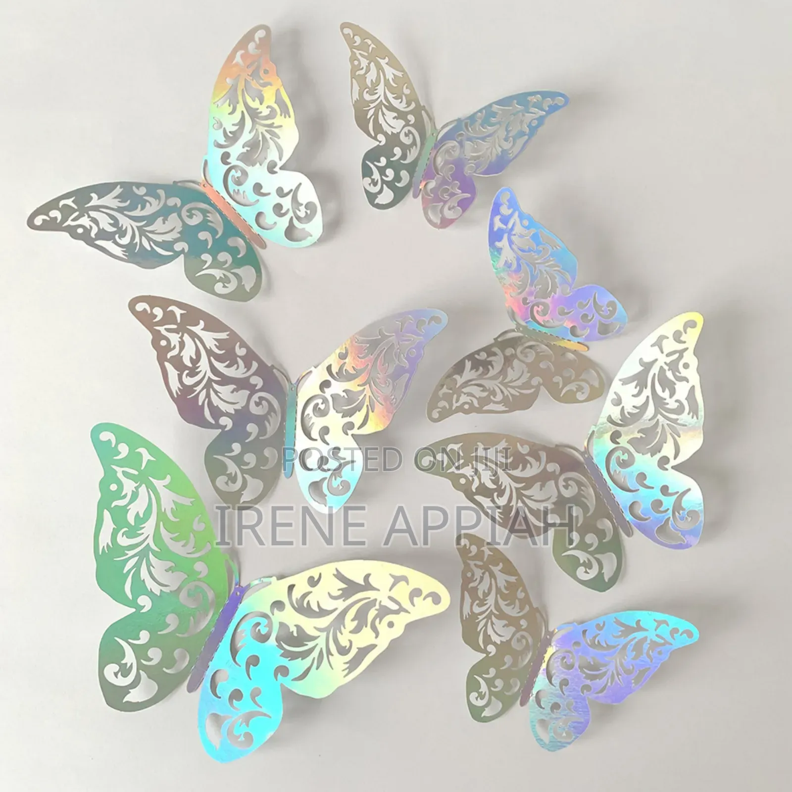 Silver Butterfly Stickers for Home and Events Decor