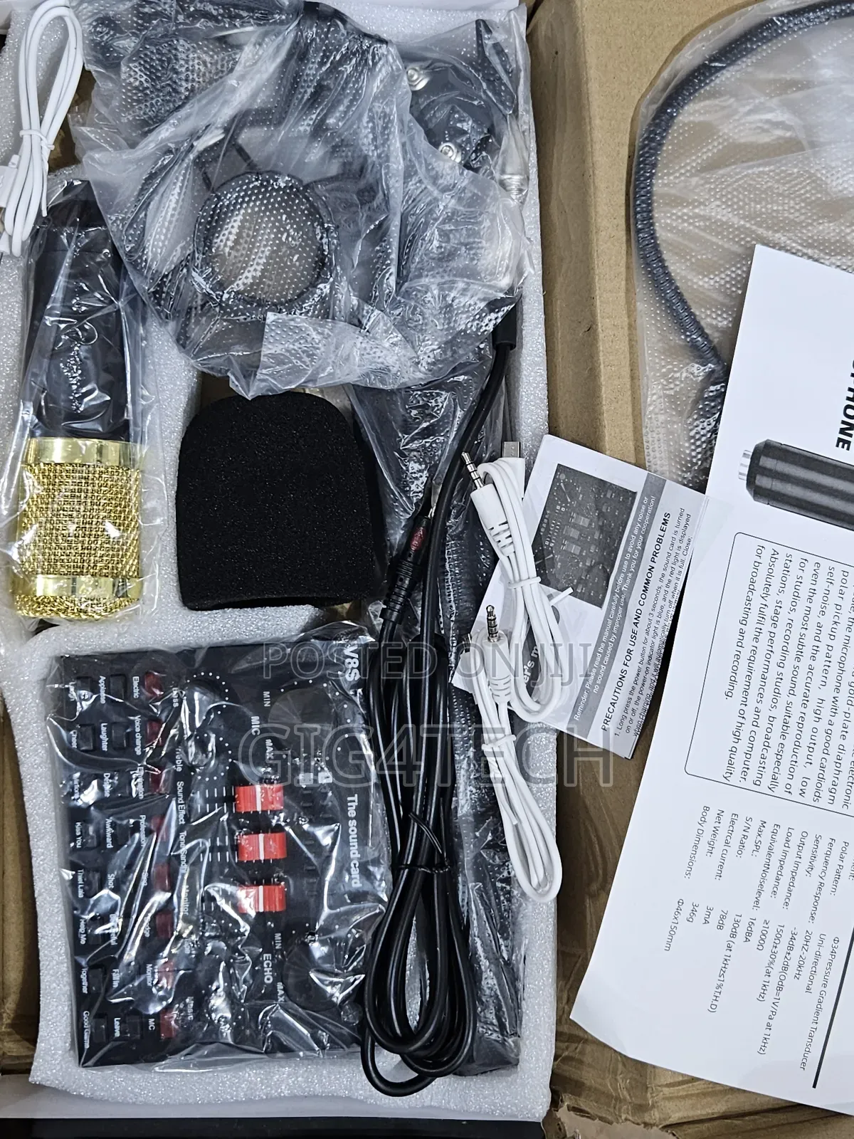 Professional Bm-800 Condenser Microphone Kit With V8s Sound Card