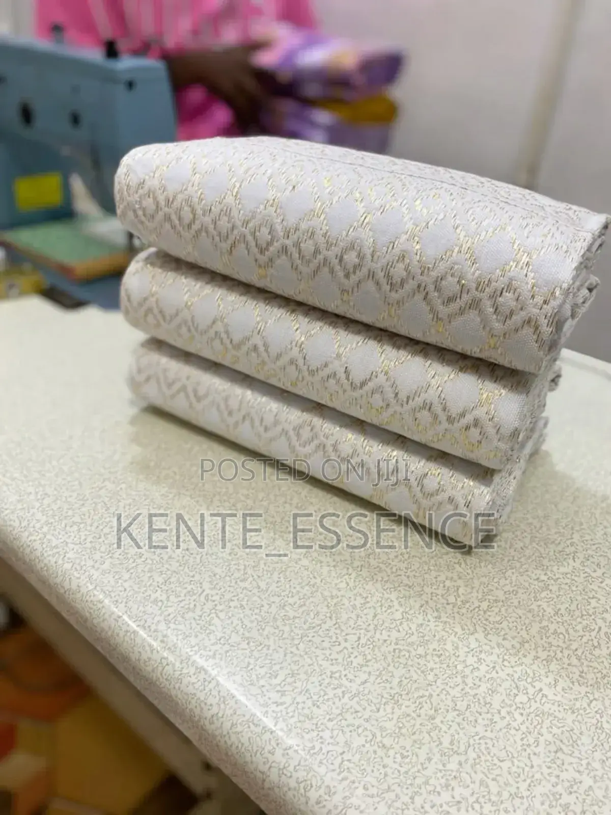 White Bonwire Kente Available in 6 Yards