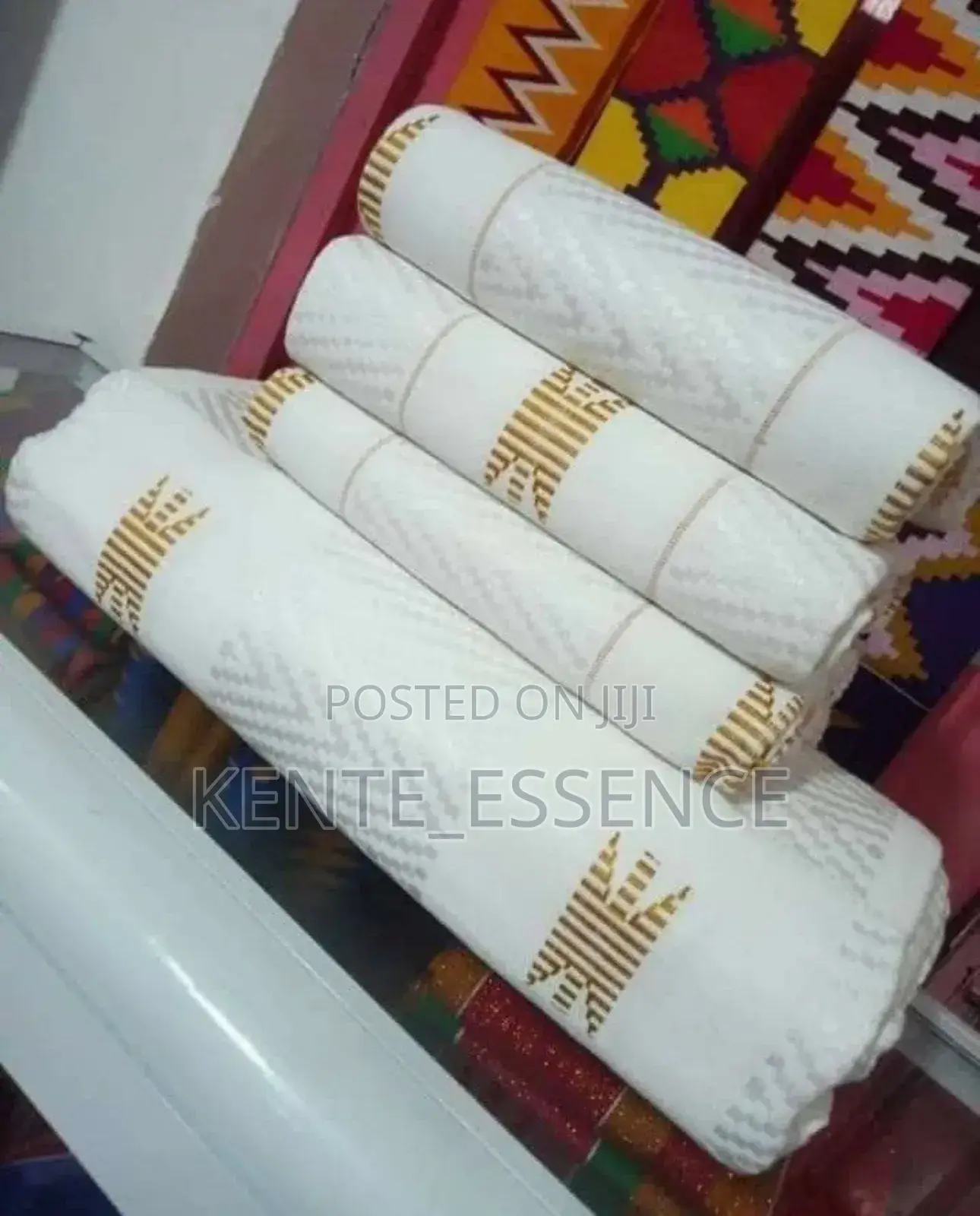 White Bonwire Kente Available in 6 Yards