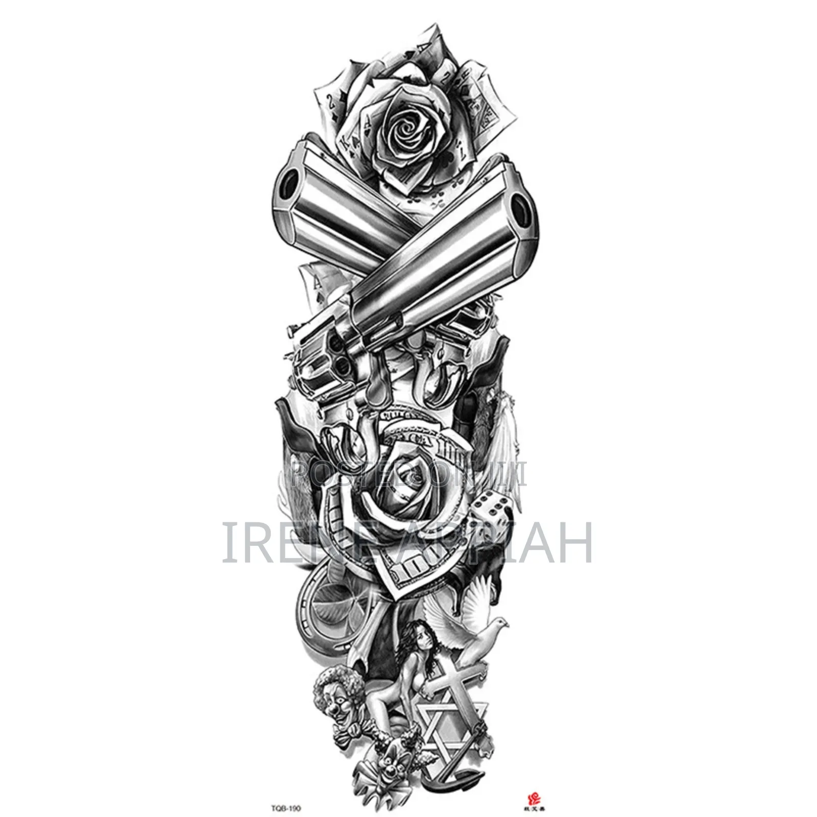 Full Sleeve and Thigh Temporary Tattoo Stickers