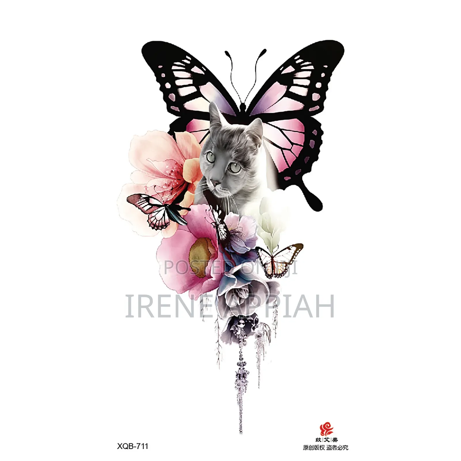 Butterflies and Flowers Tattoo Stickers