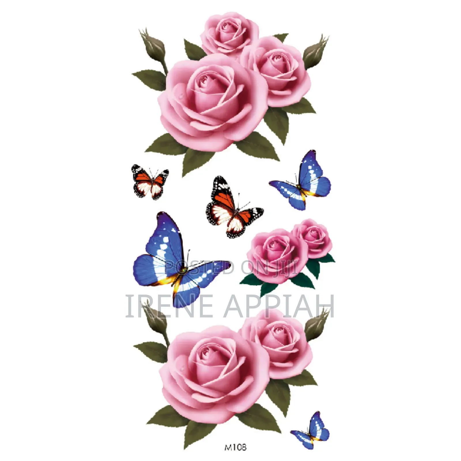 Butterflies and Flowers Tattoo Stickers