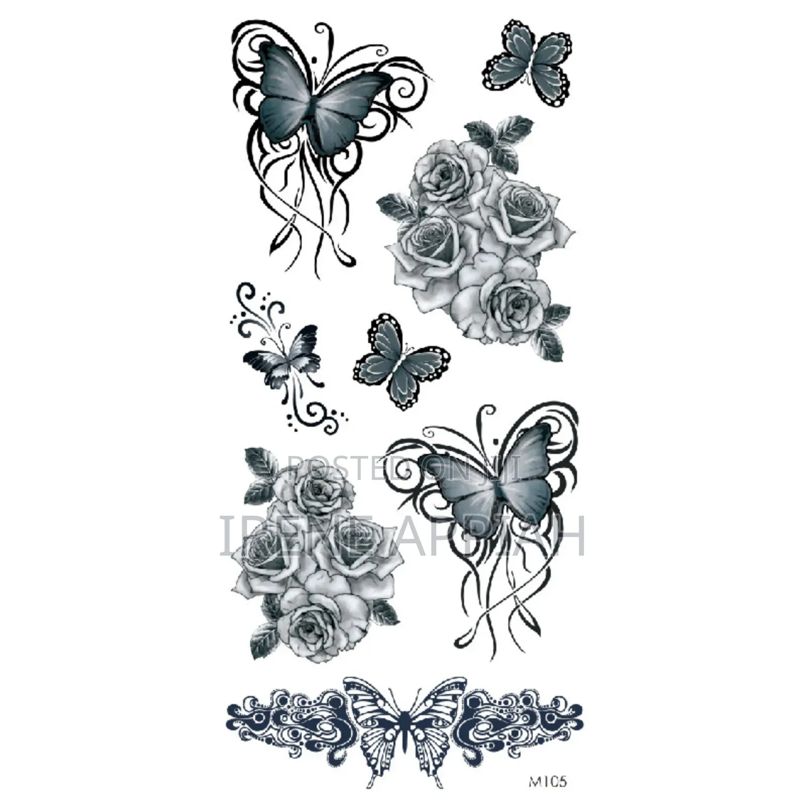 Butterflies and Flowers Tattoo Stickers