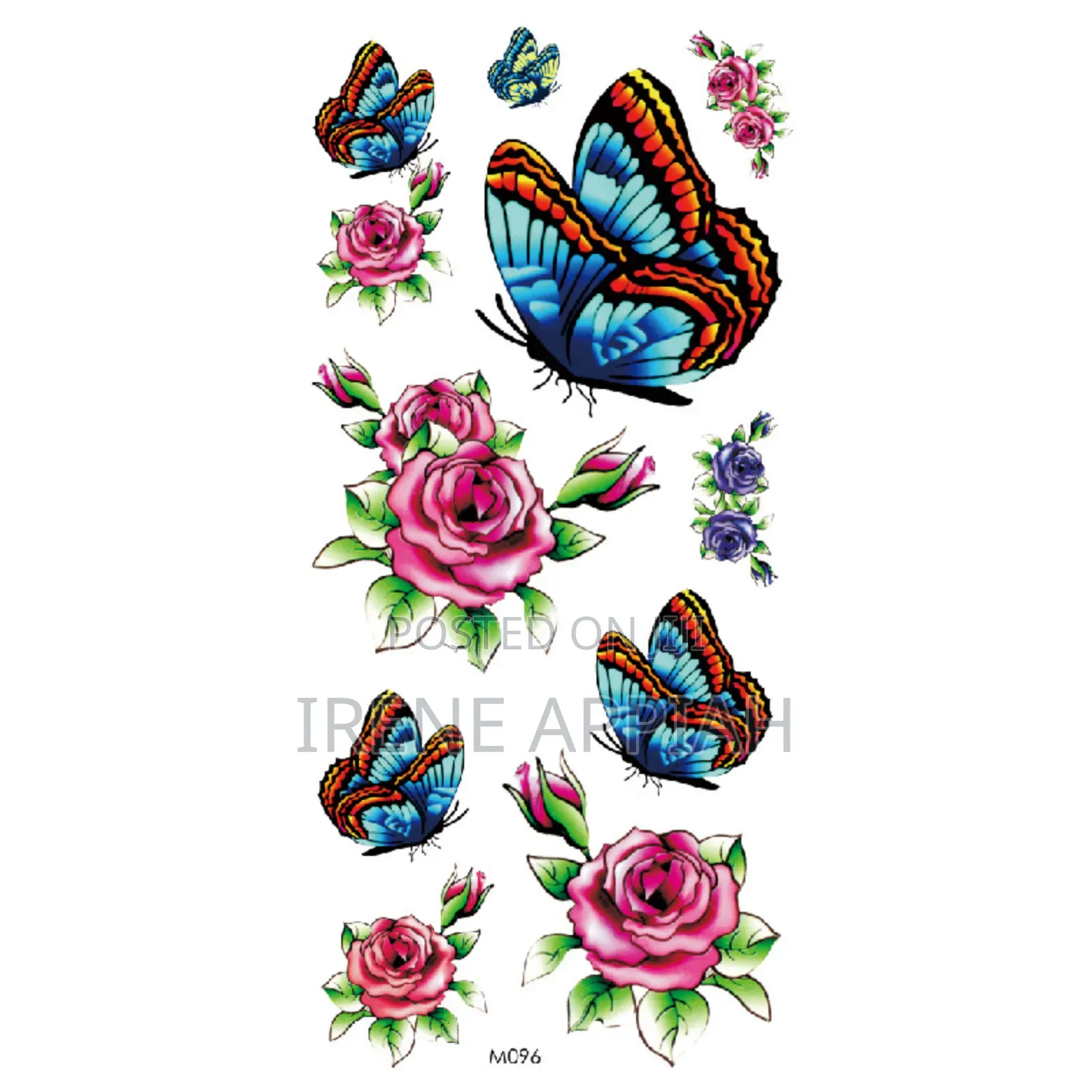 Butterflies and Flowers Tattoo Stickers
