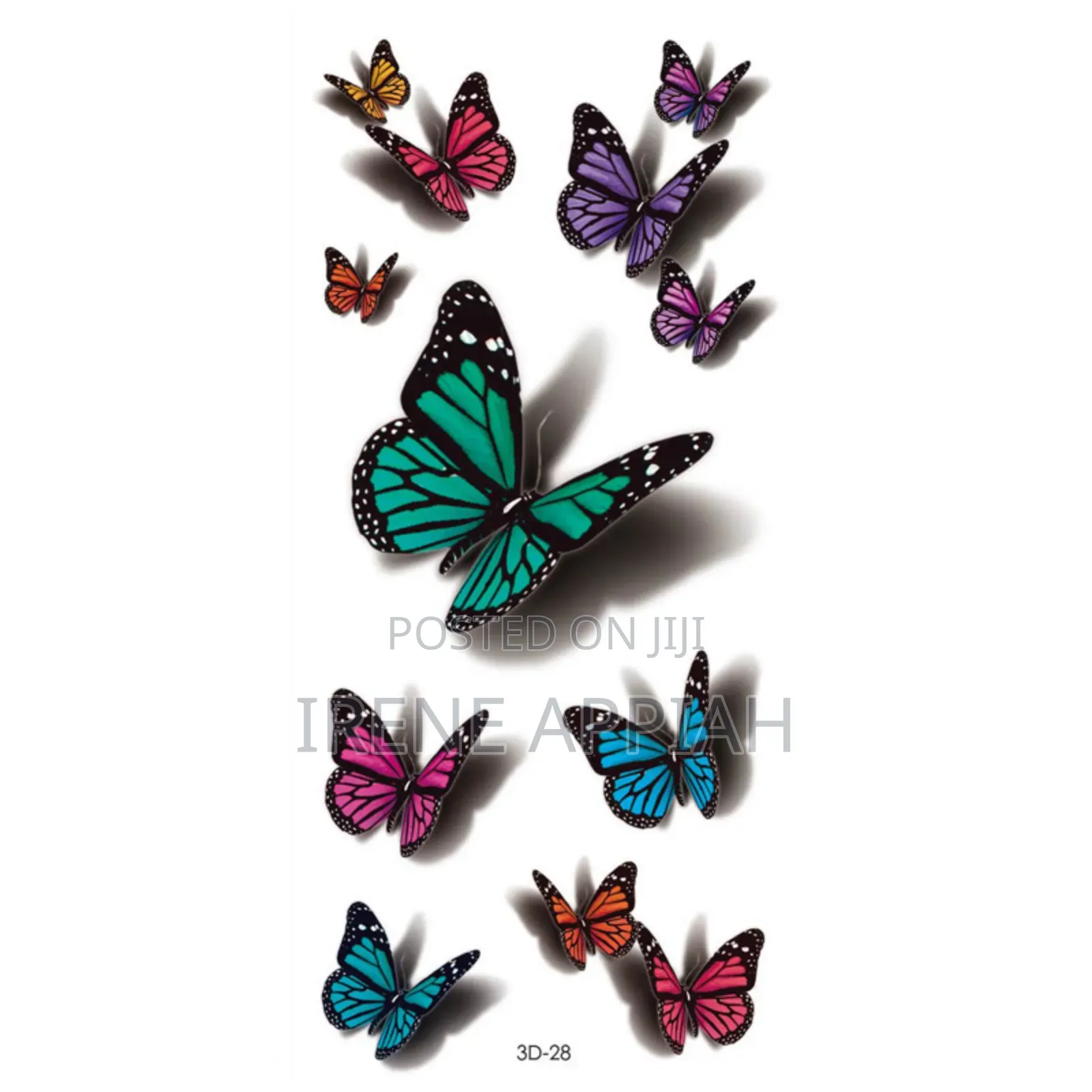 Butterflies and Flowers Tattoo Stickers