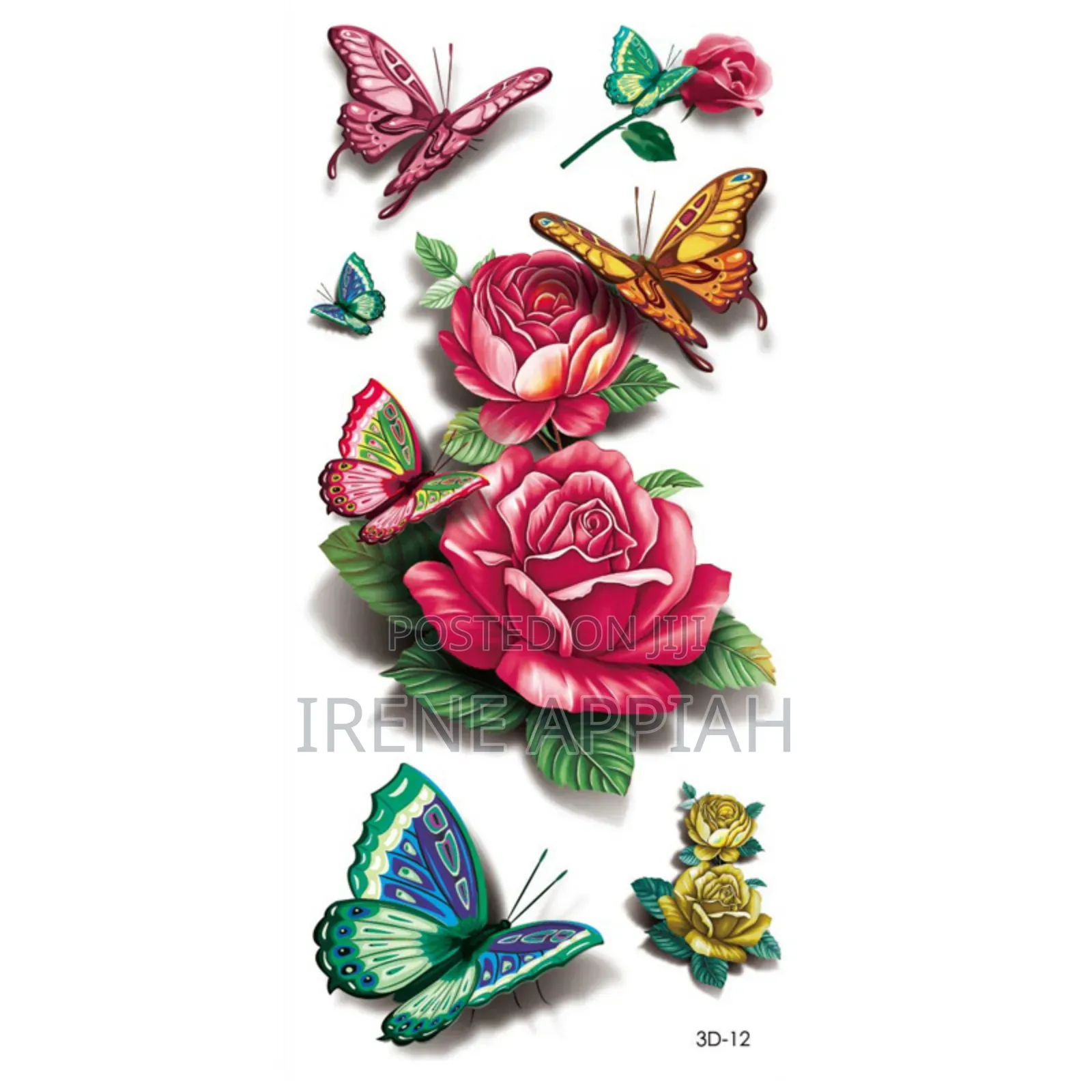 Butterflies and Flowers Tattoo Stickers