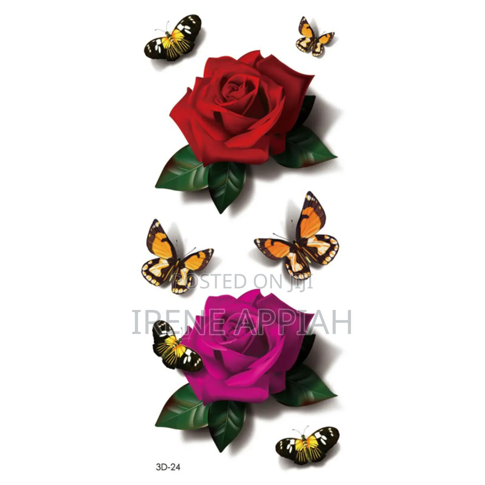Butterflies and Flowers Tattoo Stickers
