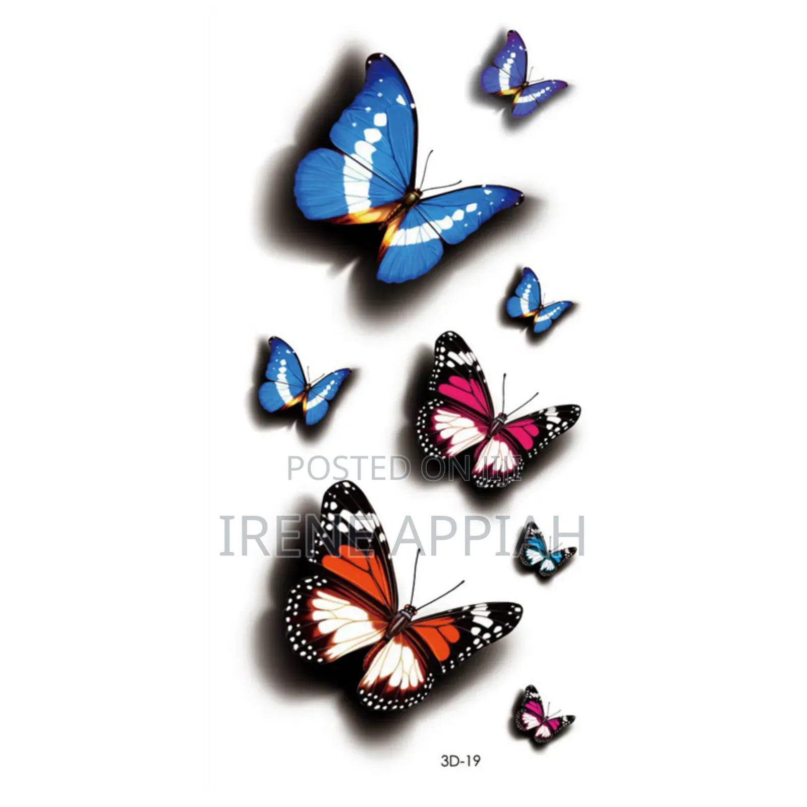 Butterflies and Flowers Tattoo Stickers
