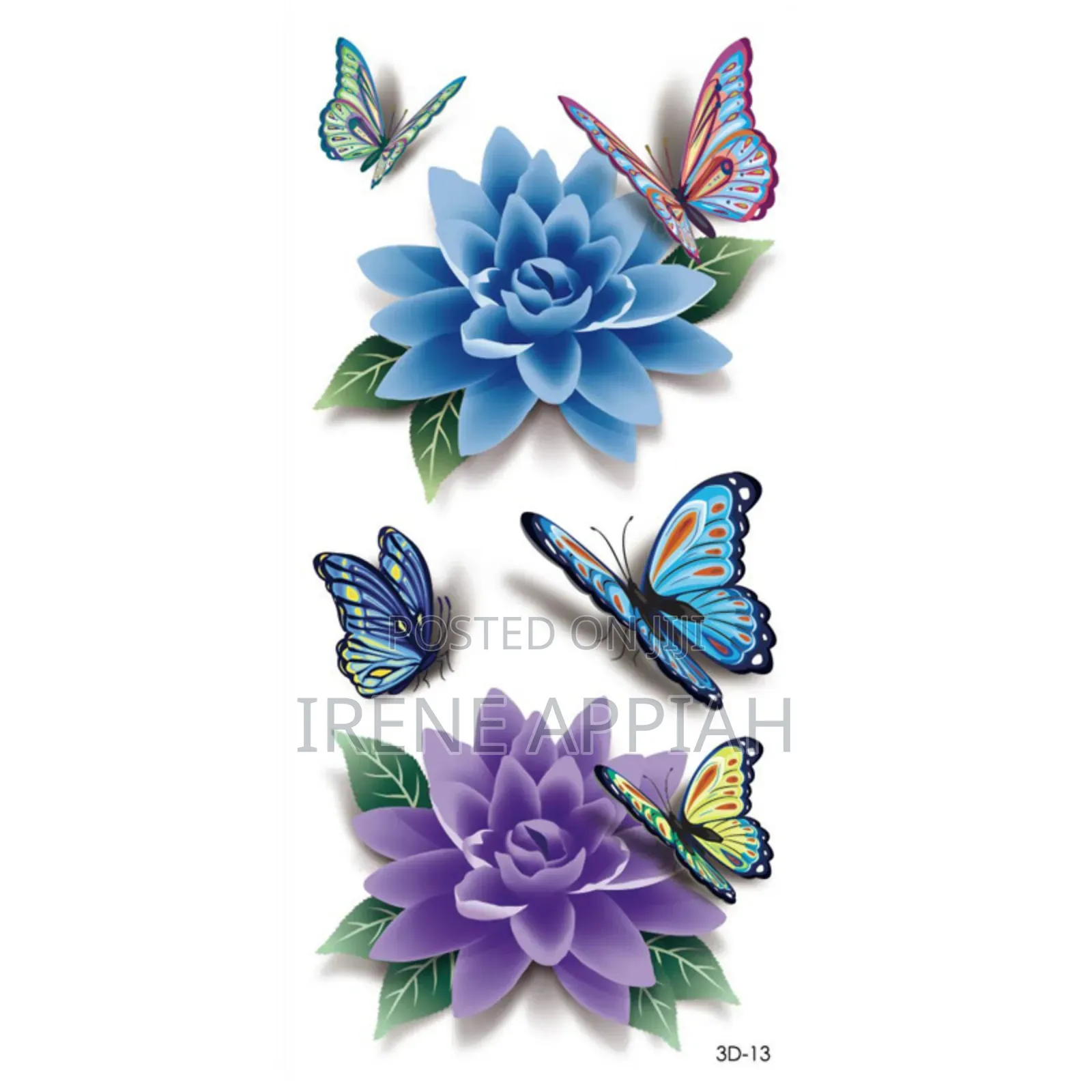 Butterflies and Flowers Tattoo Stickers