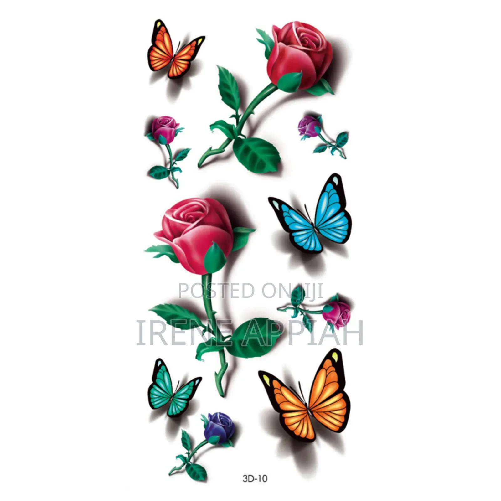 Butterflies and Flowers Tattoo Stickers