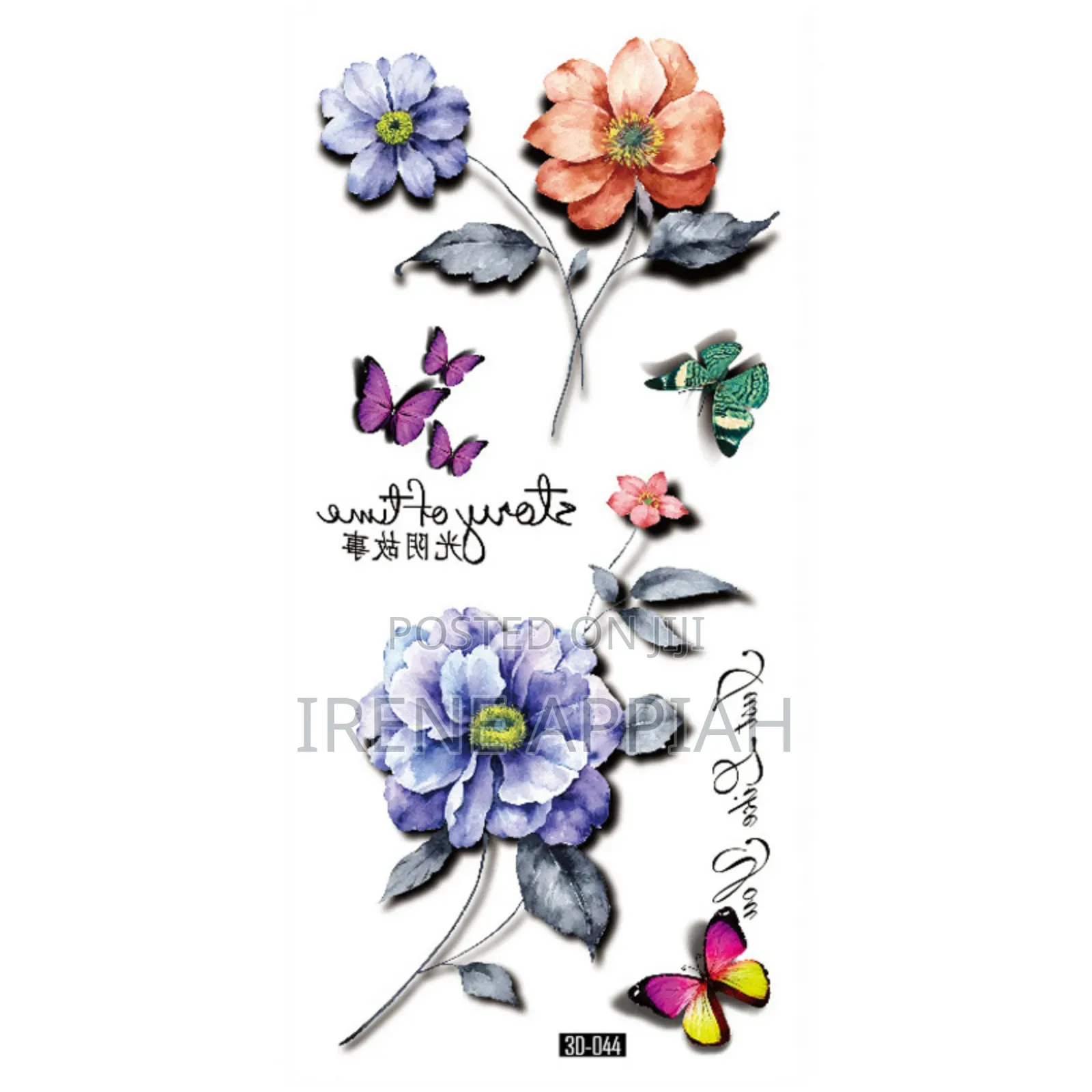 Butterflies and Flowers Tattoo Stickers