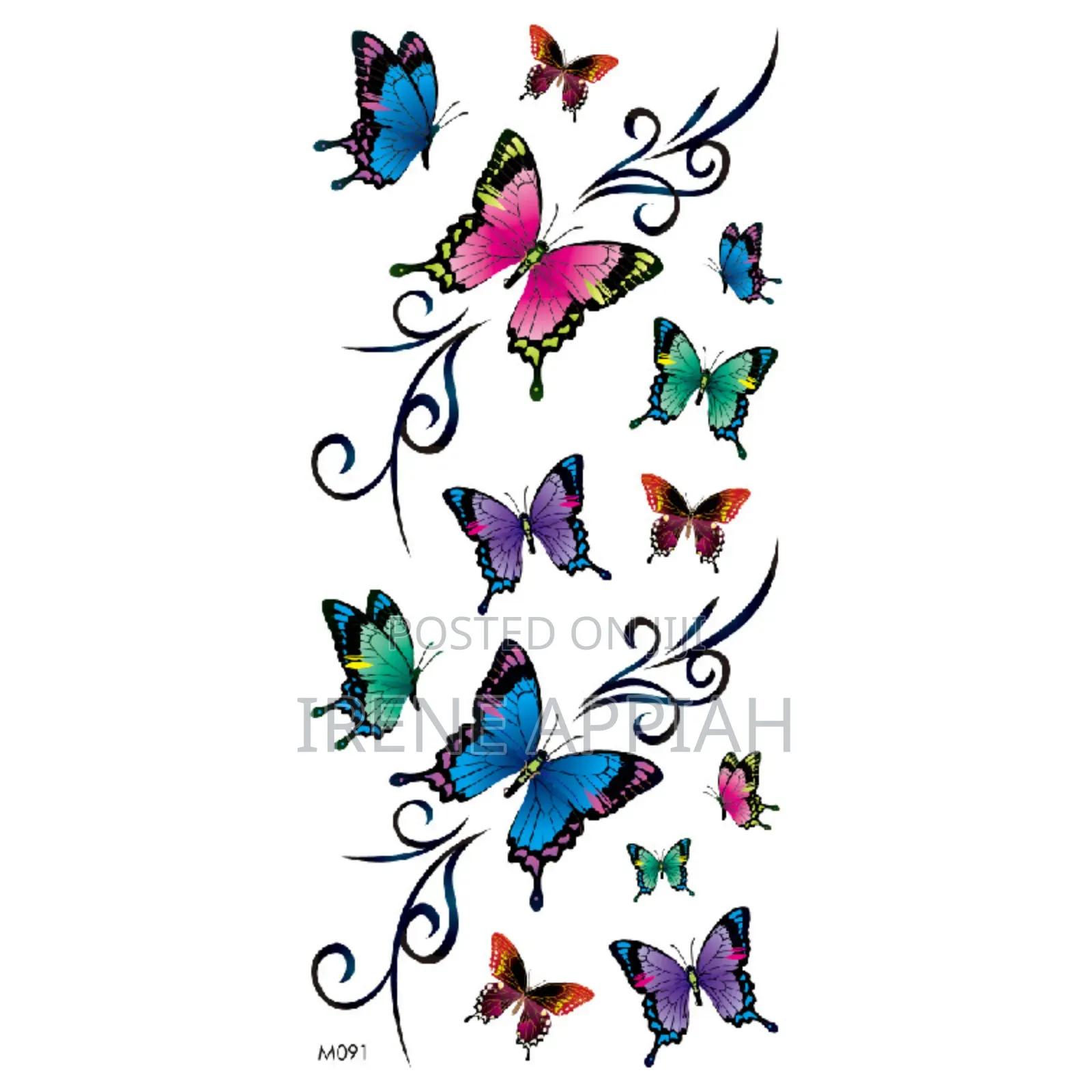 Butterflies and Flowers Tattoo Stickers