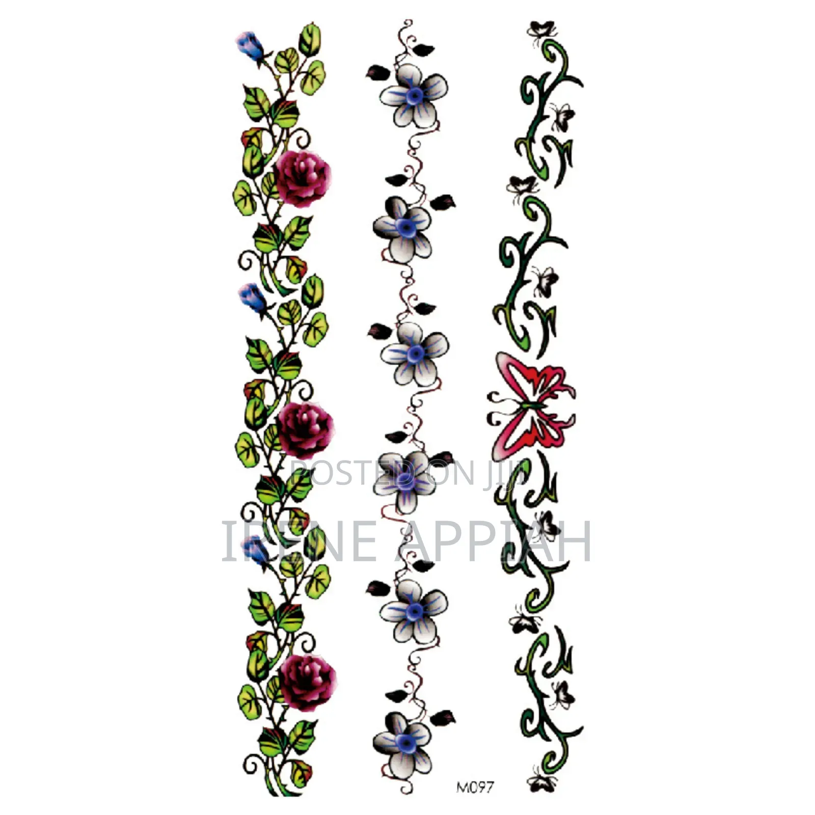 Butterflies and Flowers Tattoo Stickers
