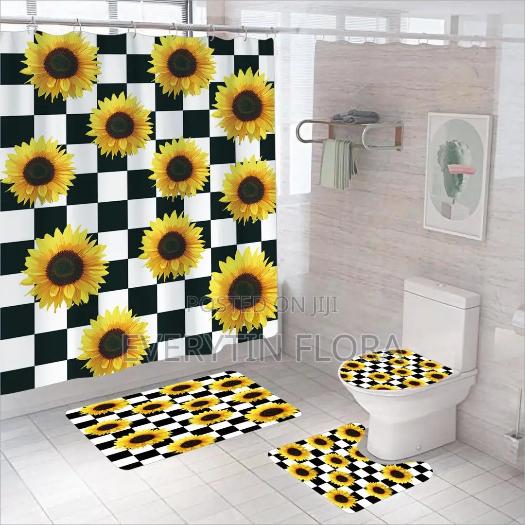 4 Pieces Bathroom Shower Curtains