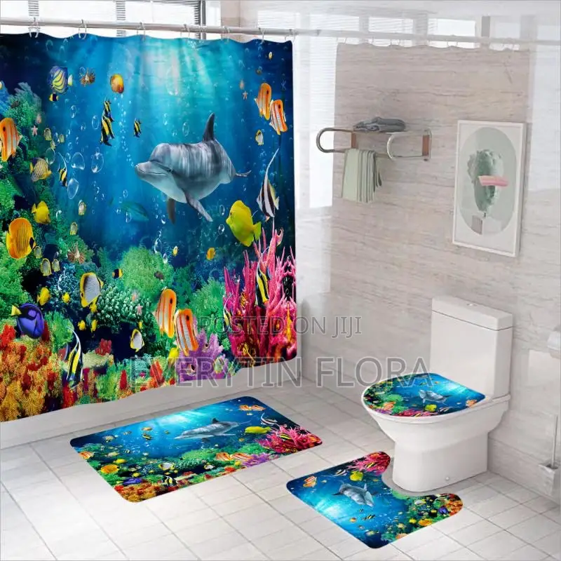 4 Pieces Bathroom Shower Curtains