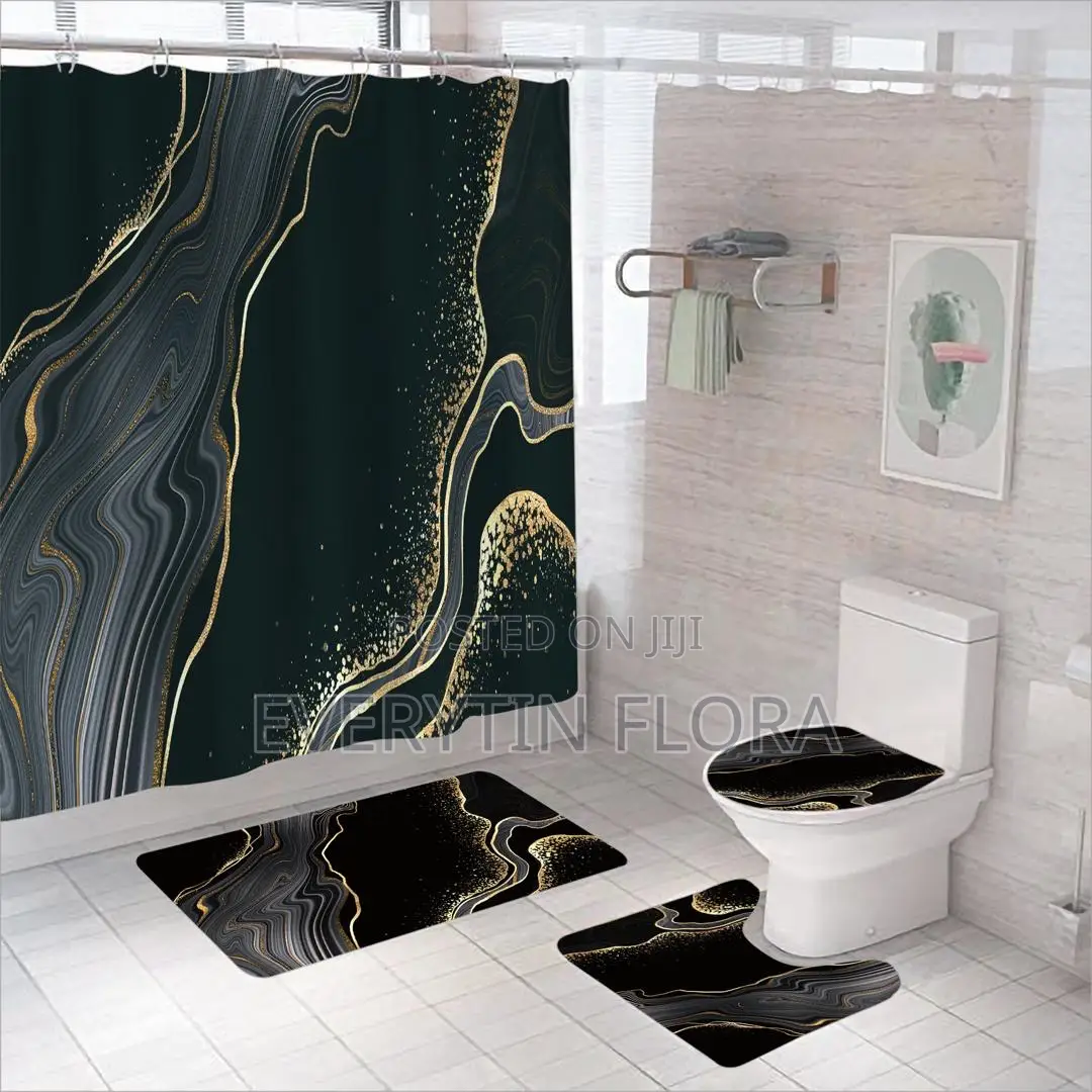 4 Pieces Bathroom Shower Curtains