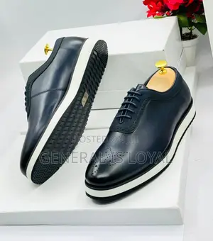 Berluti Navy Blue Leather Men’S Easywear Shoe