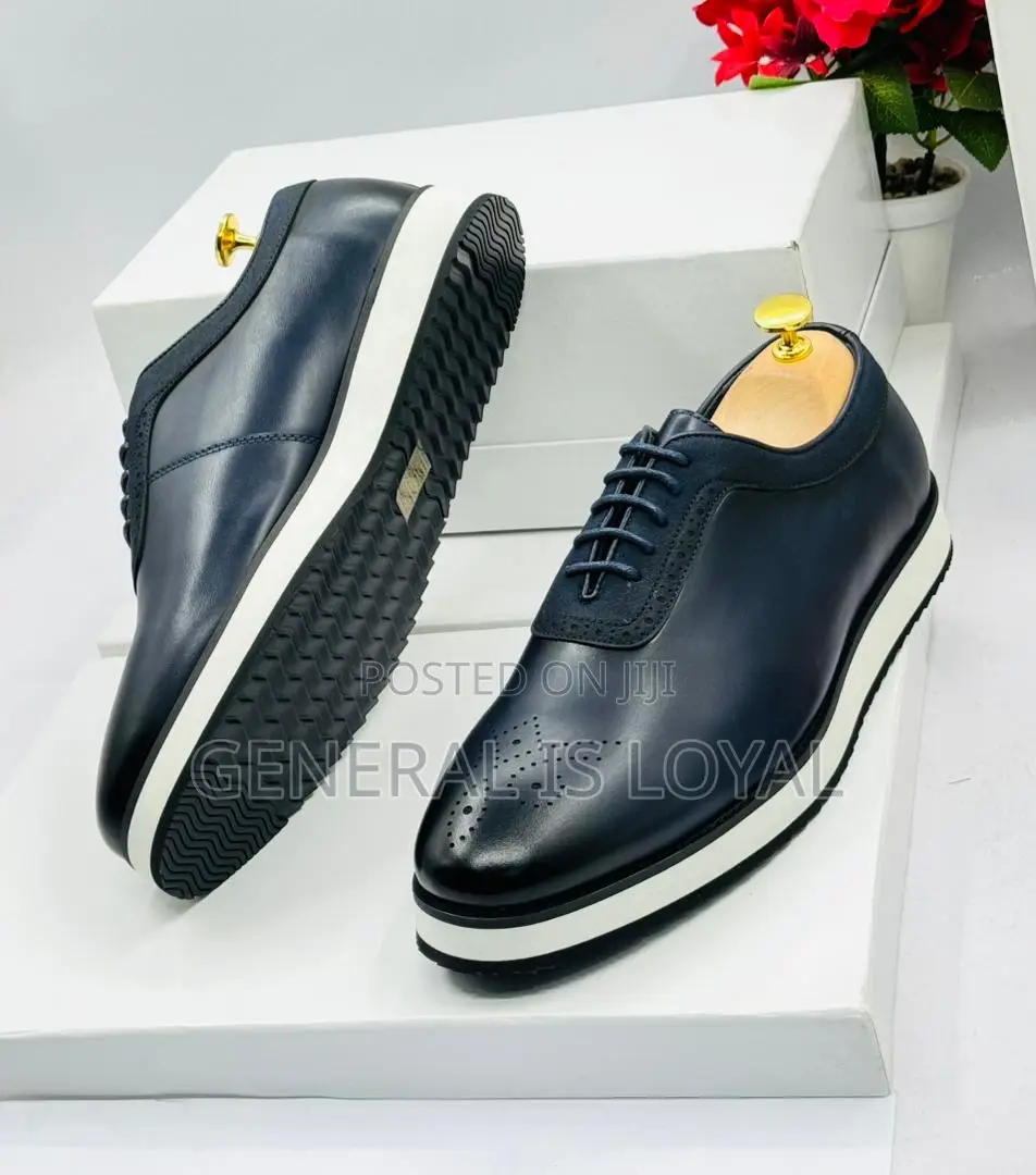 Berluti Navy Blue Leather Men’S Easywear Shoe