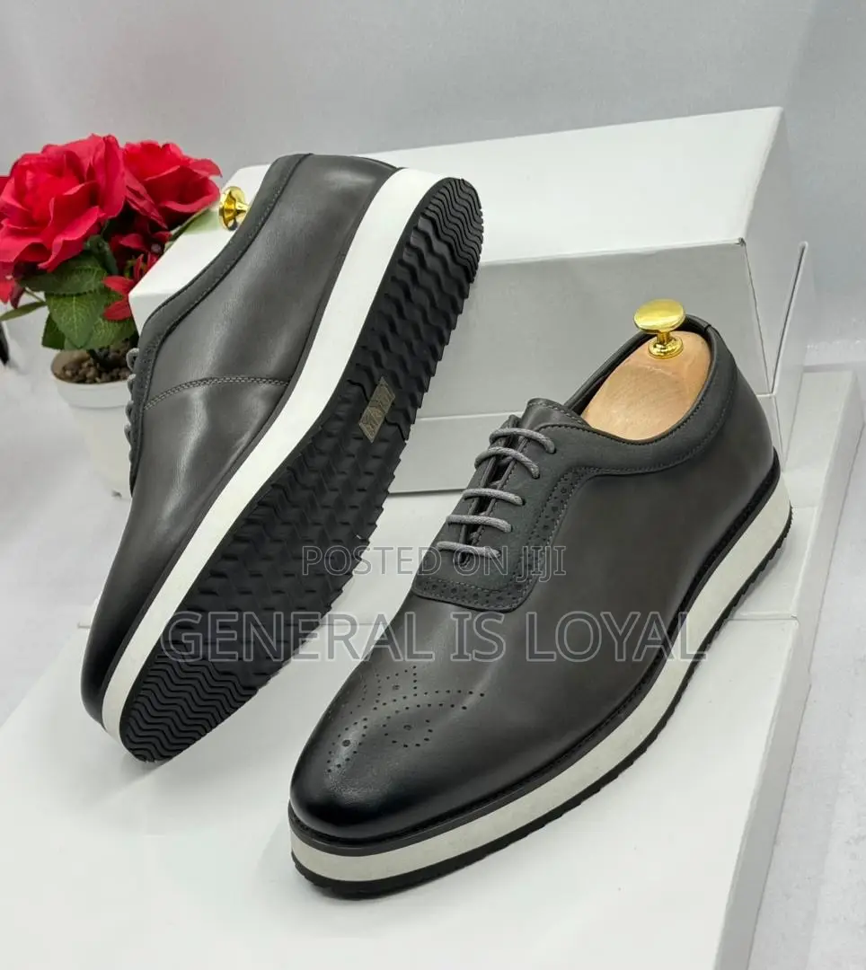 Berluti Dark Ash Leather Men Easywear Shoe