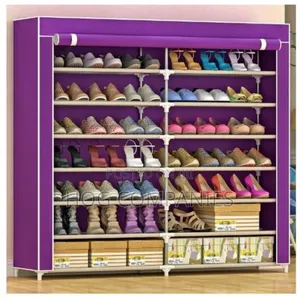 Fabric-Covered 6 Layer Shoe Rack